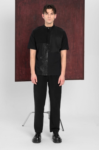 BOLD ICON tees patchwork męski czarny exclusive premium fashion limitowany