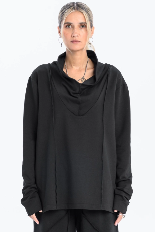 Damski longsleeve z tubą czarny synthetic  (7).jpg