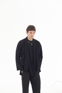 Lekka marynarka czarna narzutka męska bluza oddychająca do biura casual japan style (9).jpg