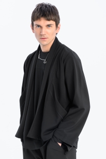 Lekka marynarka czarna narzutka męska bluza oddychająca do biura casual japan style (2).jpg