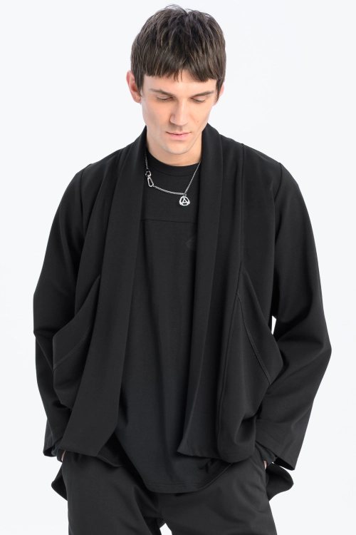 Lekka marynarka czarna narzutka męska bluza oddychająca do biura casual japan style (3).jpg