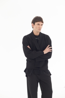 Lekka marynarka czarna narzutka męska bluza oddychająca do biura casual japan style (8).jpg