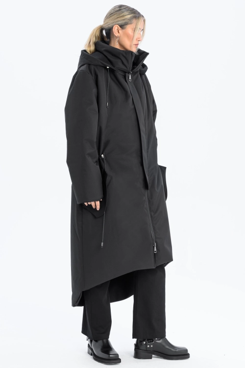 Płaszcz climashield na zimę ciepły długi taliowany z kapturem ocieplany czarny all black designer exclusive (26).jpg