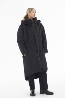 Płaszcz climashield na zimę ciepły długi taliowany z kapturem ocieplany czarny all black designer exclusive (30).jpg