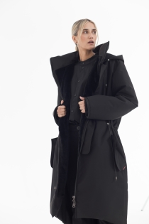 Płaszcz climashield na zimę ciepły długi taliowany z kapturem ocieplany czarny all black designer exclusive (36).jpg