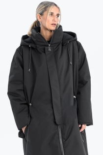 Płaszcz climashield na zimę ciepły długi taliowany z kapturem ocieplany czarny all black designer exclusive (4).jpg