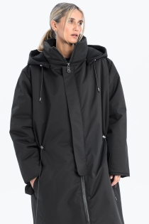 Płaszcz climashield na zimę ciepły długi taliowany z kapturem ocieplany czarny all black designer exclusive (10).jpg