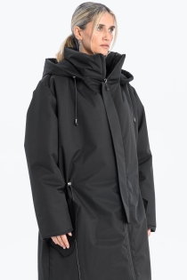 Płaszcz climashield na zimę ciepły długi taliowany z kapturem ocieplany czarny all black designer exclusive (12).jpg