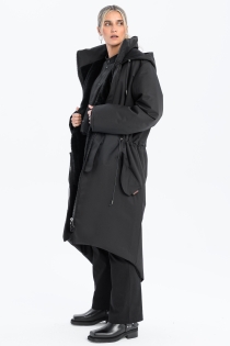 Płaszcz climashield na zimę ciepły długi taliowany z kapturem ocieplany czarny all black designer exclusive (13).jpg