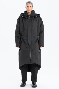 Płaszcz climashield na zimę ciepły długi taliowany z kapturem ocieplany czarny all black designer exclusive (14).jpg