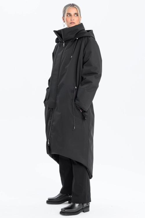Płaszcz climashield na zimę ciepły długi taliowany z kapturem ocieplany czarny all black designer exclusive (18).jpg