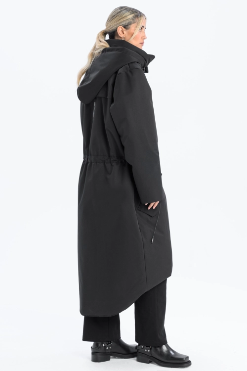 Płaszcz climashield na zimę ciepły długi taliowany z kapturem ocieplany czarny all black designer exclusive (24).jpg
