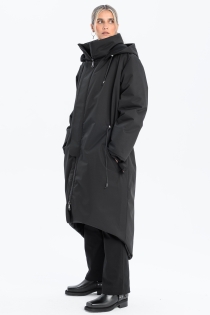 Płaszcz climashield na zimę ciepły długi taliowany z kapturem ocieplany czarny all black designer exclusive (25).jpg