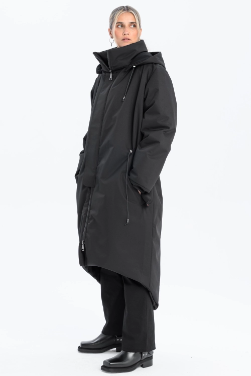 Płaszcz climashield na zimę ciepły długi taliowany z kapturem ocieplany czarny all black designer exclusive (25).jpg