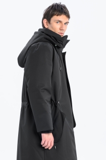 Płaszcz climashield na zimę ciepły długi taliowany z kapturem ocieplany czarny all black designer exclusive męski (13).jpg