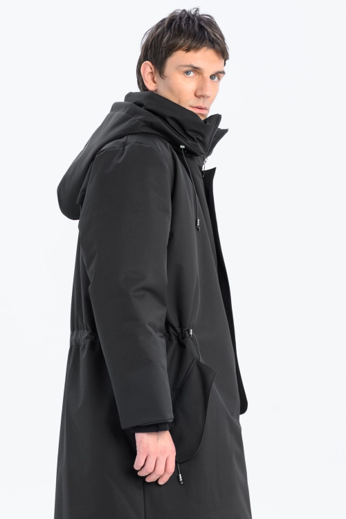 Płaszcz climashield na zimę ciepły długi taliowany z kapturem ocieplany czarny all black designer exclusive męski (13).jpg