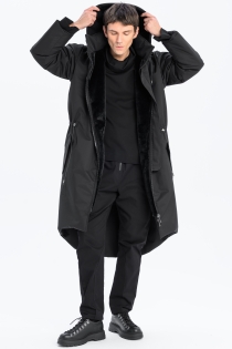 Płaszcz climashield na zimę ciepły długi taliowany z kapturem ocieplany czarny all black designer exclusive męski (17).jpg