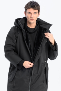 Płaszcz climashield na zimę ciepły długi taliowany z kapturem ocieplany czarny all black designer exclusive męski (19).jpg