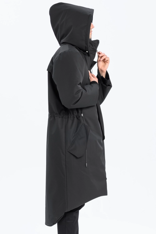Płaszcz climashield na zimę ciepły długi taliowany z kapturem ocieplany czarny all black designer exclusive męski (20).jpg