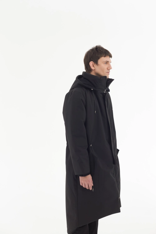 Płaszcz climashield na zimę ciepły długi taliowany z kapturem ocieplany czarny all black designer exclusive męski (24).jpg
