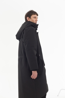 Płaszcz climashield na zimę ciepły długi taliowany z kapturem ocieplany czarny all black designer exclusive męski (26).jpg