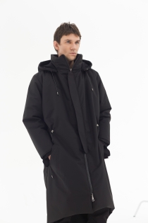 Płaszcz climashield na zimę ciepły długi taliowany z kapturem ocieplany czarny all black designer exclusive męski (27).jpg