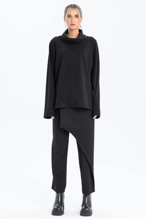 Bluzka z tubą oversize czarna rayon synthetic oddychająca (8).jpg
