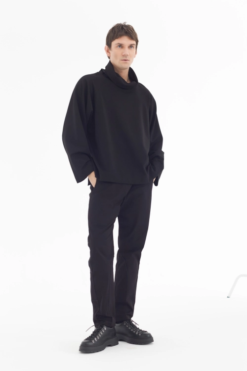 Bluza longsleeve z tubą oversize czarna rayon synthetic oddychająca (2).jpg