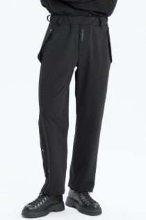 Spodnie eleganckie szerokie garniturowe casual do biura czarne high fashion z detalami loose fit proste (4).jpg