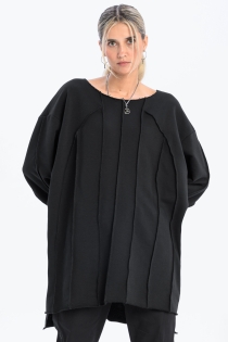 Bluza dresowa z przeszyciami szeroki dekolt bawełna szlachetna surowe wykończenie (2).jpg