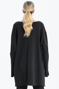 Bluza dresowa z przeszyciami szeroki dekolt bawełna szlachetna surowe wykończenie (3).jpg