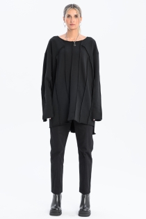 Bluza dresowa z przeszyciami szeroki dekolt bawełna szlachetna surowe wykończenie (5).jpg