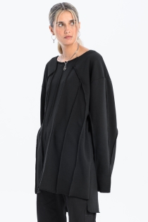 Bluza dresowa z przeszyciami szeroki dekolt bawełna szlachetna surowe wykończenie (1).jpg