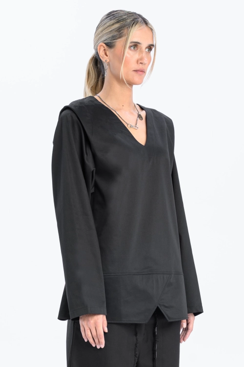 Bluzka krótka koszulowa kopertowa z dekoltem w serek elegancka do biura casual synthetic bawełna (14).jpg