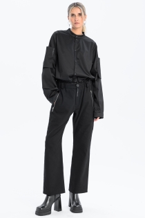 Spodnie bawełniane z roszerzaną nogawką high rise czarne z dużymi kieszeniami (18).jpg