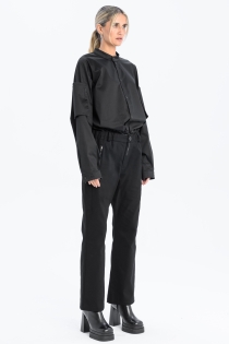 Spodnie bawełniane z roszerzaną nogawką high rise czarne z dużymi kieszeniami (7).jpg