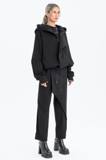 Bluza awangardowa z panelem linoryt czarna synthetic rozpinana duży kaptur (8).jpg