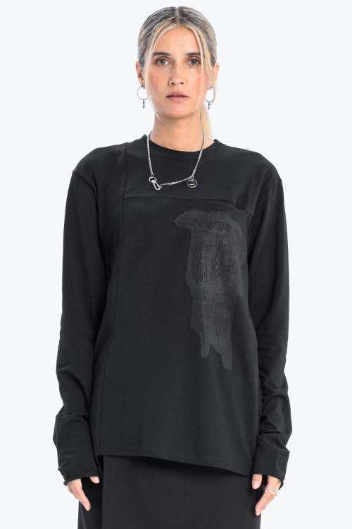 longsleeve oversize damski dopasowany linoryt bawełna synthetic czarny made in poland basic (9).jpg