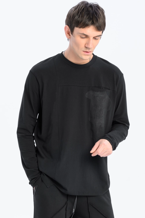 longsleeve męski dopasowany linoryt bawełna synthetic czarny made in poland basic (8).jpg