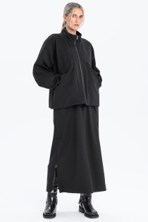 Spódnica synthetic oversize czarna ołówkowa z rozporkami rozpinana gothic długa (11).jpg