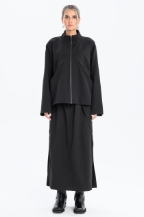 Spódnica synthetic oversize czarna ołówkowa z rozporkami rozpinana gothic długa (14).jpg