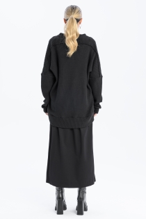 Spódnica synthetic oversize czarna ołówkowa z rozporkami rozpinana gothic długa (18).jpg
