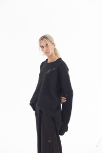 Spódnica synthetic oversize czarna ołówkowa z rozporkami rozpinana gothic długa (4).jpg