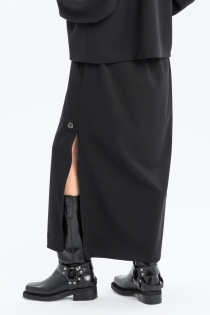 Spódnica synthetic oversize czarna ołówkowa z rozporkami rozpinana gothic długa (8).jpg