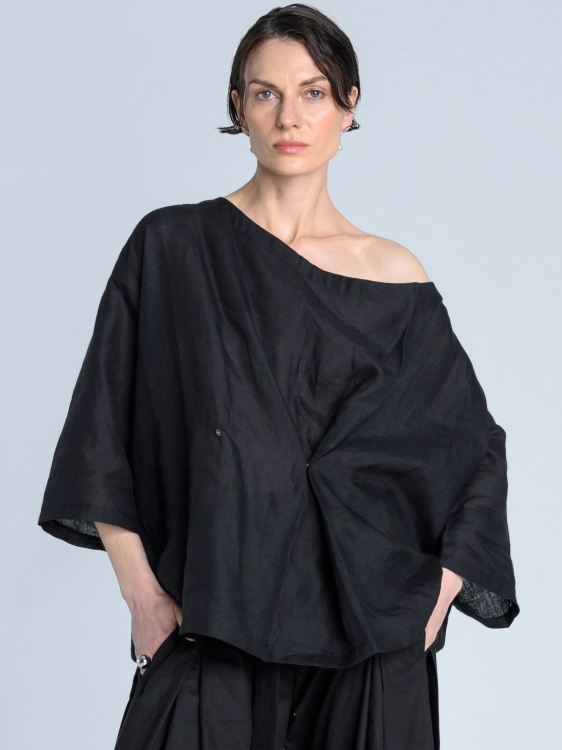 SS26 bluzka koszulowa len damska oversize made in poland czarna_0006_KJ6_0614 copy.jpg