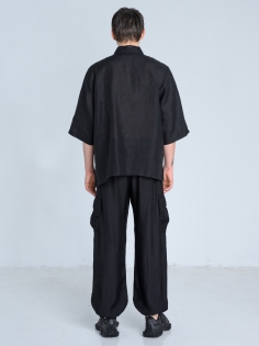 SS26 koszula len european flax ekskluzywna z krótkim rękawem azjatycka ze stójką japan style_0008_KJ6_9041.jpg