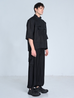 SS26 koszula len european flax ekskluzywna z krótkim rękawem azjatycka ze stójką japan style_0009_KJ6_9039.jpg