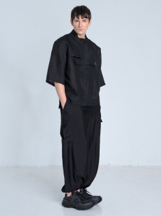 SS26 koszula len european flax ekskluzywna z krótkim rękawem azjatycka ze stójką japan style_0004_KJ6_9048.jpg