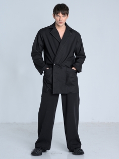 SS26 marynarka lniana lekka czarna przewiewna płaszczowa made in Poland_0001_KJ6_0562.jpg