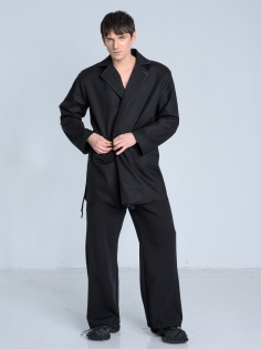 SS26 marynarka lniana lekka czarna przewiewna płaszczowa made in Poland_0002_KJ6_0560.jpg